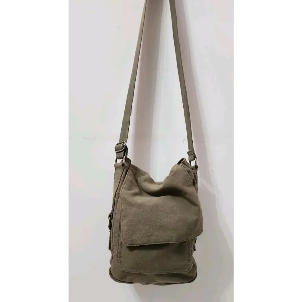 Rothco Canvas Messenger Bag Olive Drab Tactical Grunge Crossbody Gorpcore Y2K